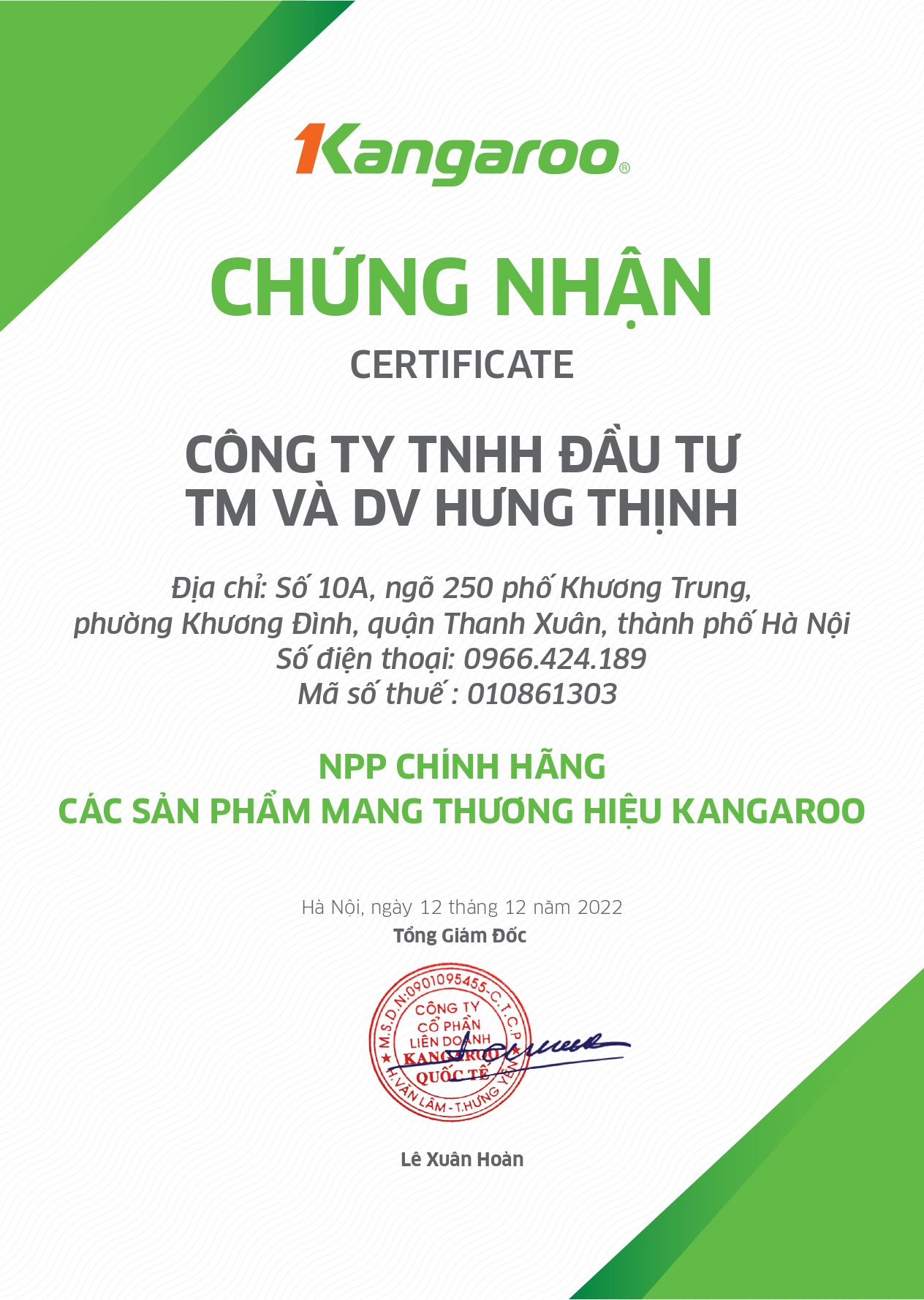 kangaroo chinh hang